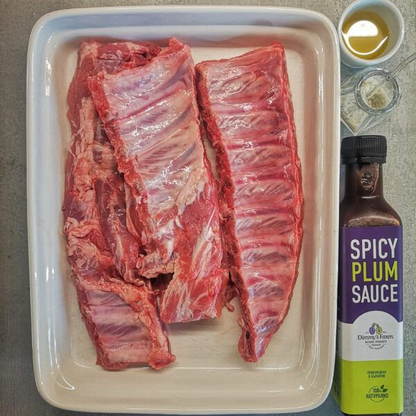 Глазирани бейби ребърца на фурна